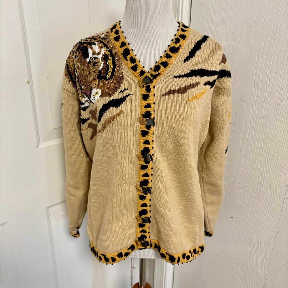 Vintage Storybook Knits Tiger Cardigan G4 - Picture 2 of 6